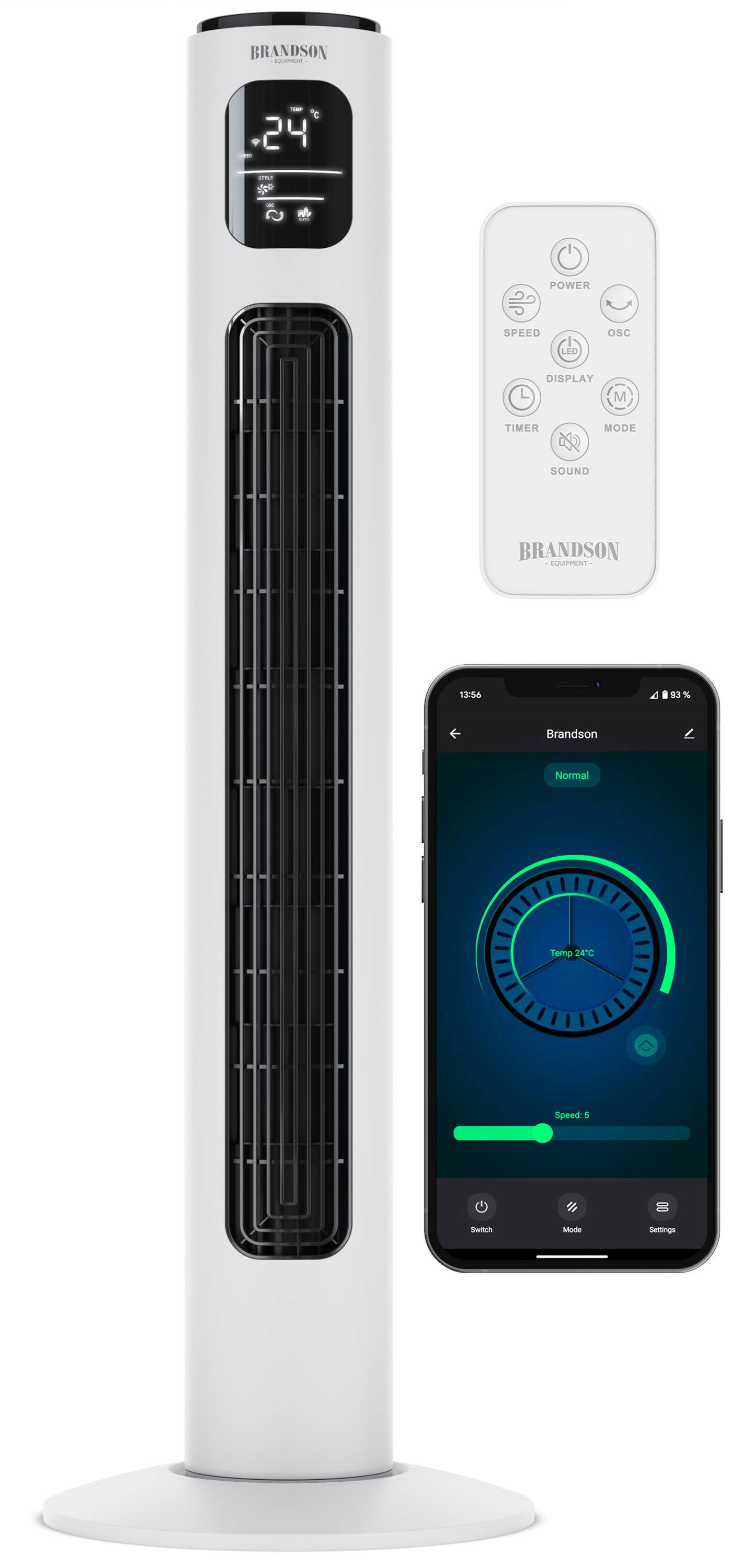 Brandson ECO Turmventilator Silent, 12 Leistungsstufen, Ventilator Standventilator mit DC-Motor, Timer & Fernbedienung-0