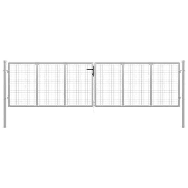 vidaXL Gartentor verzinkter Stahl 400 x 100 cm Silber