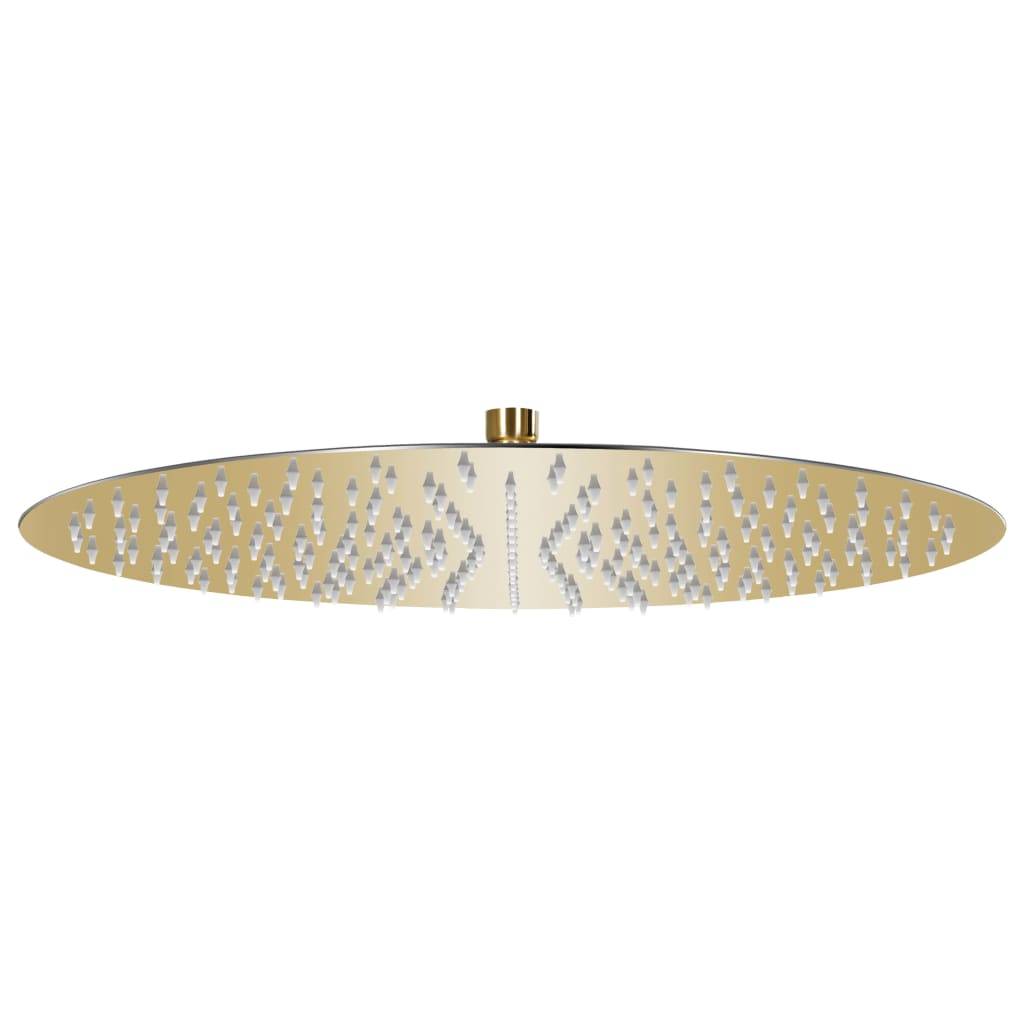 vidaXL Regenbrause Edelstahl 40 cm Rund Golden-0