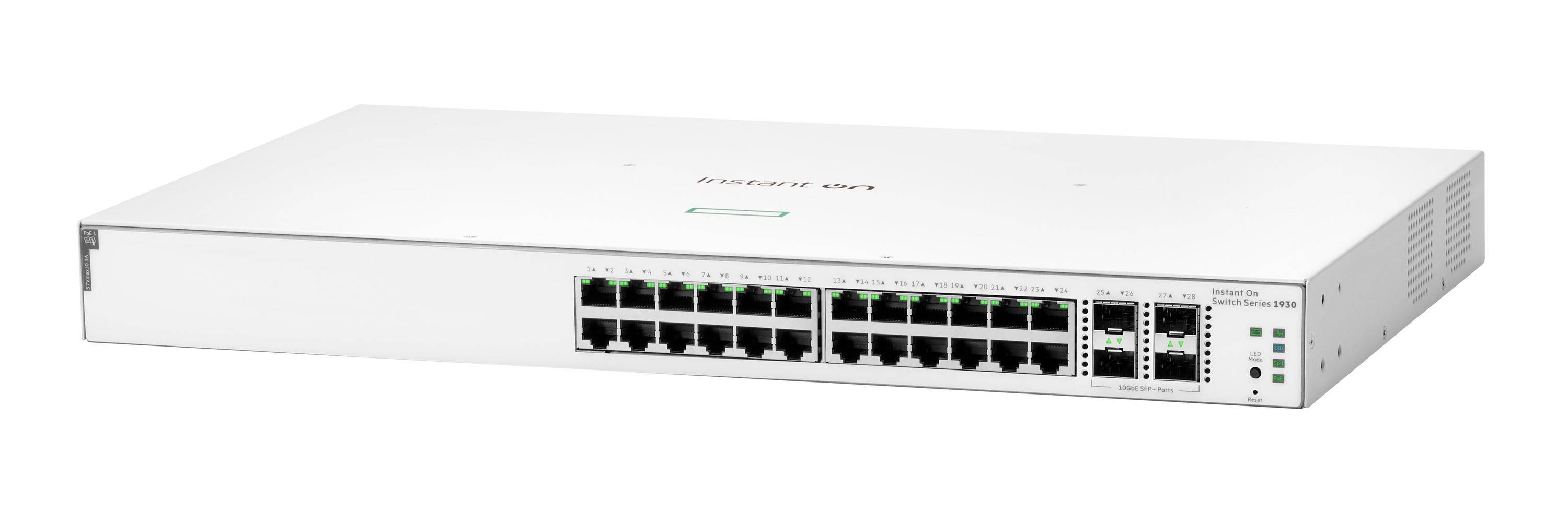 HPE Networking Instant On 1930 24G Class4 PoE 4SFP/SFP+ 195W Switch - Switch - L3 - managed - 24 x 10/100/1000 (PoE)-4