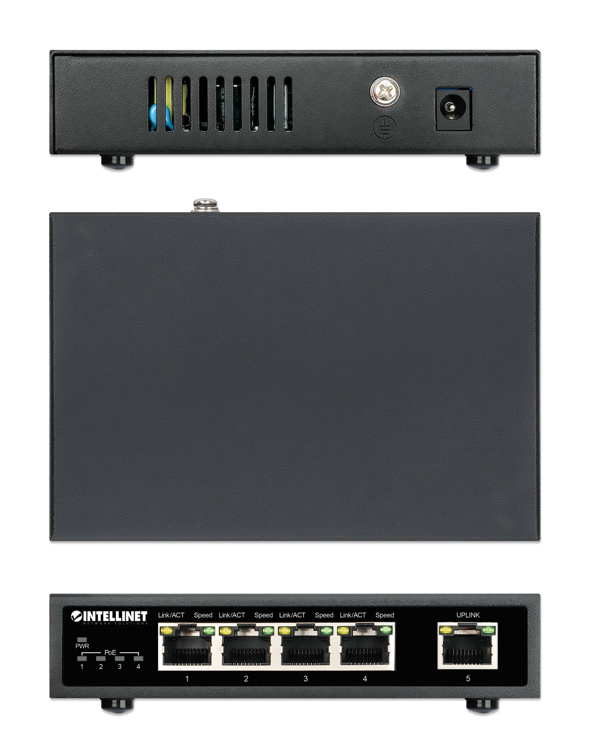 Intellinet 5-Port Gigabit PoE+ Switch 62W 1 Gbps Power over Ethernet-1