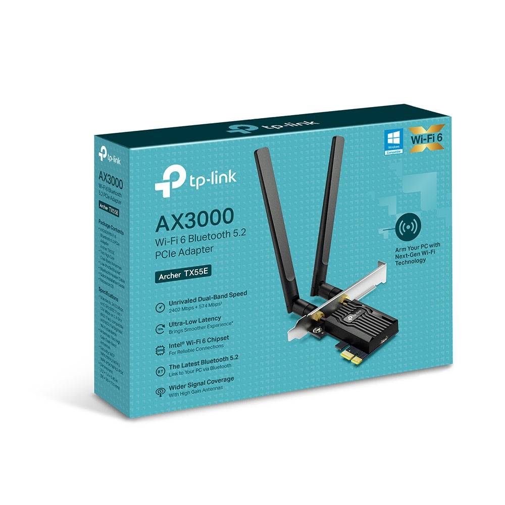 TP-LINK ARCHER TX55E - Kabellos - PCI Express - WLAN / Bluetooth - Wi-Fi 6 (802.-3