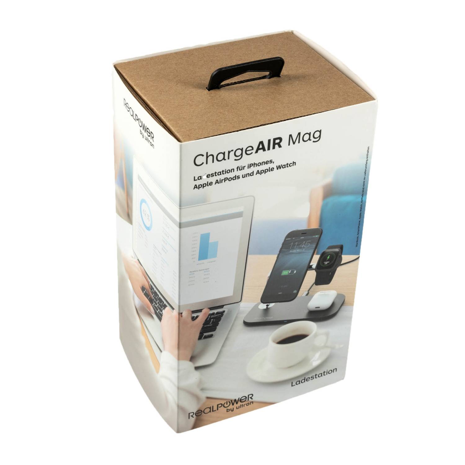 RealPower ChargeAIR Mag, Drinnen, USB, Kabelloses Aufladen, Schwarz-1