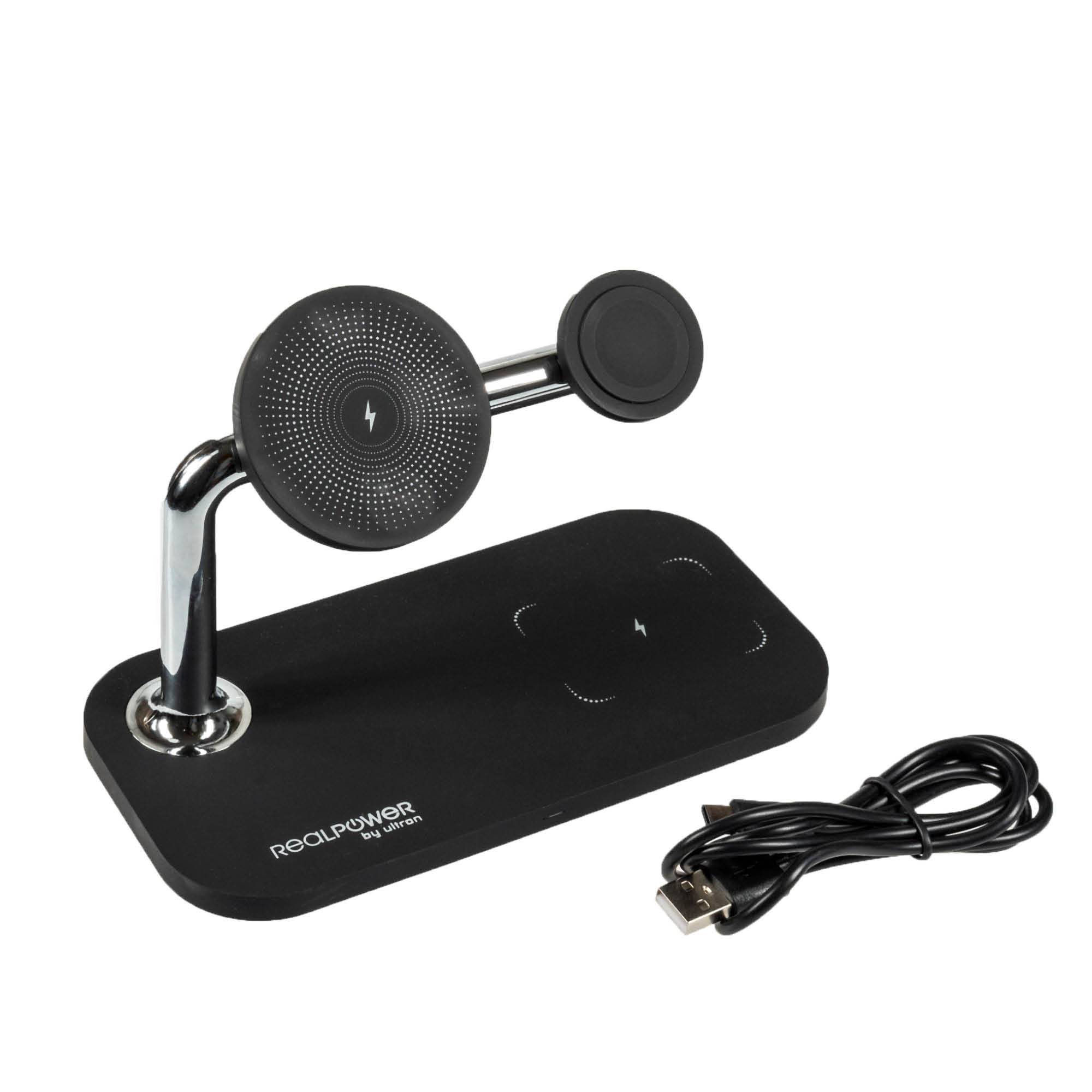 RealPower ChargeAIR Mag, Drinnen, USB, Kabelloses Aufladen, Schwarz-2