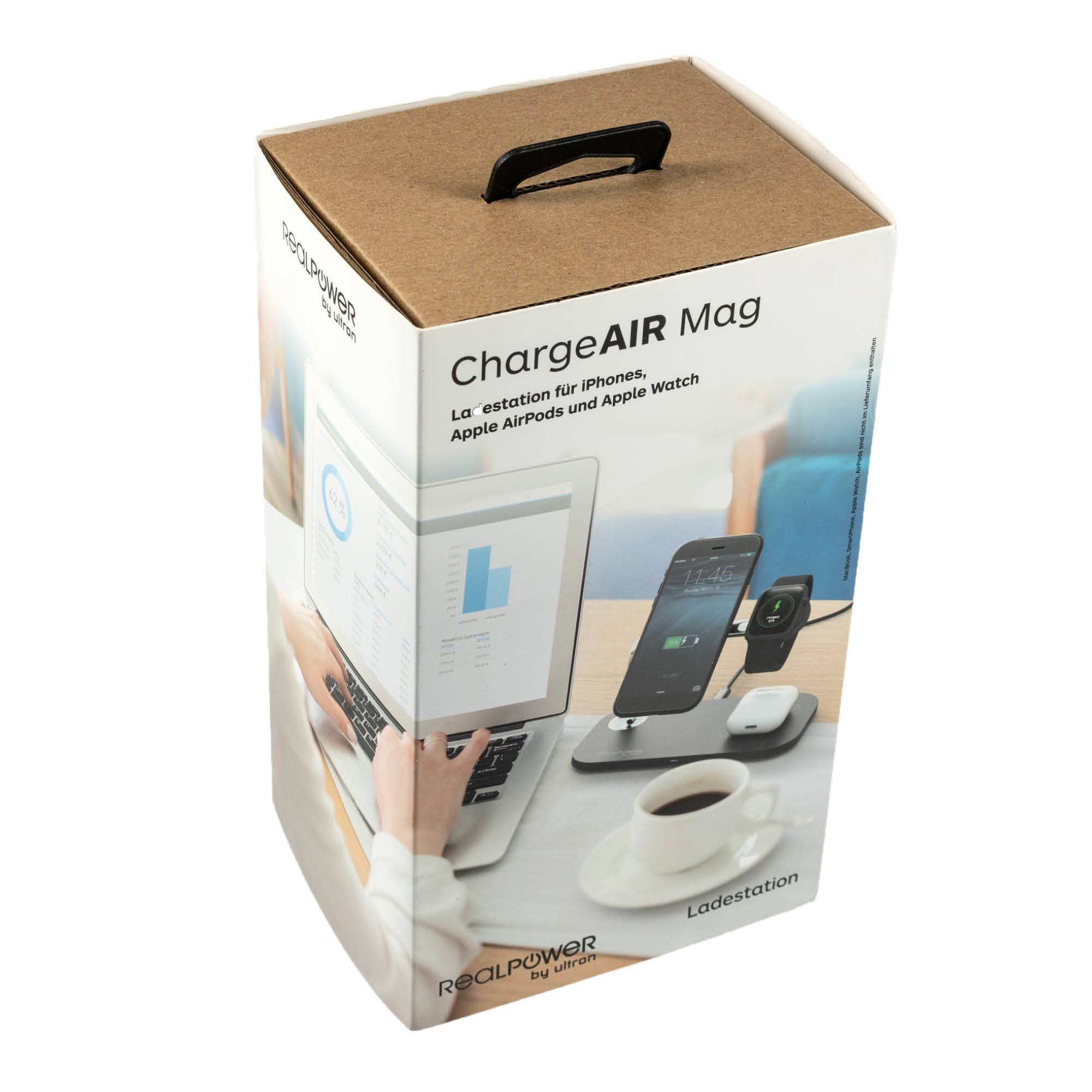 RealPower ChargeAIR Mag, Drinnen, USB, Kabelloses Aufladen, Schwarz-3