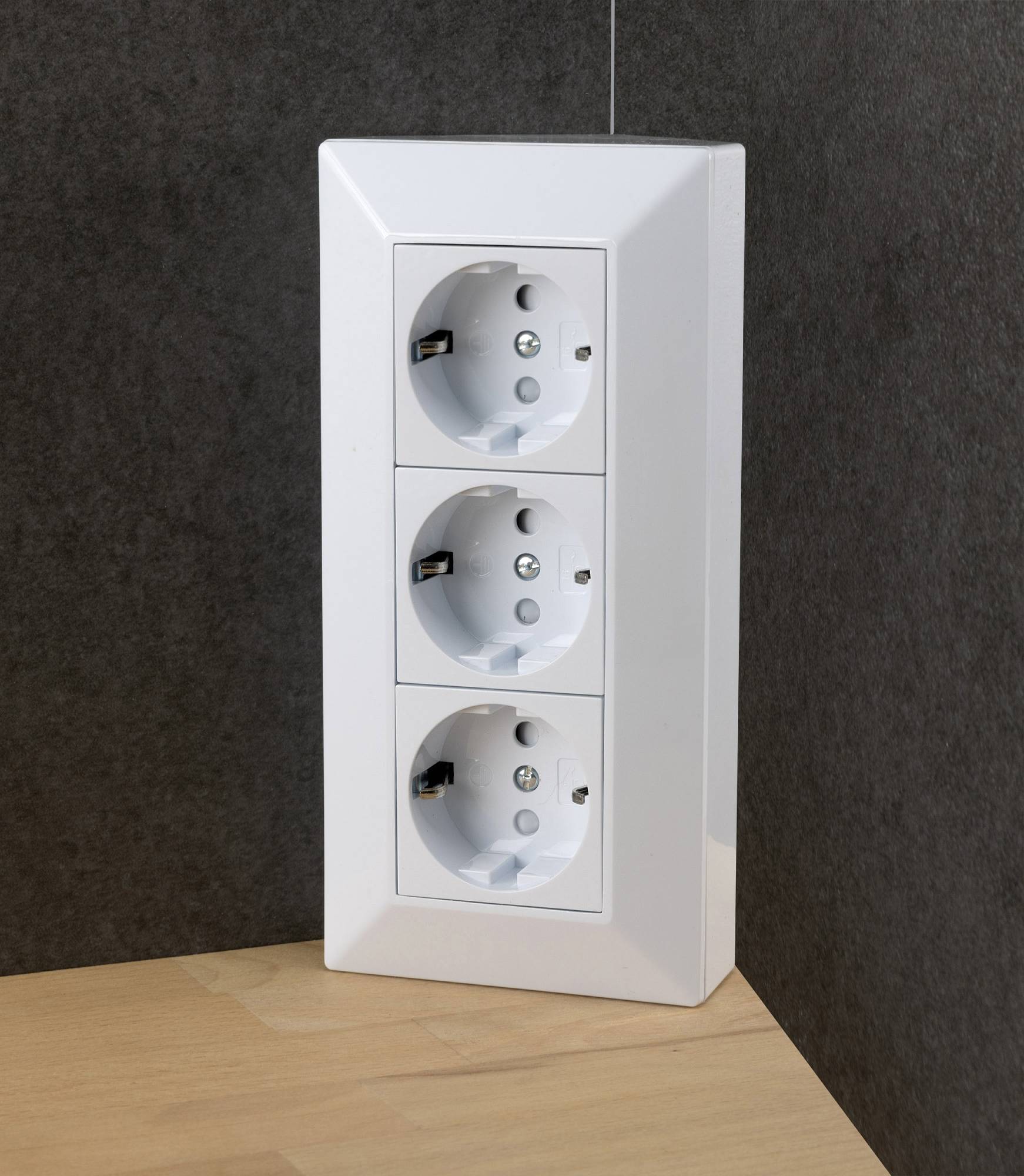 3-fach Steckdosenblock 230V Mehrfachsteckdose Aufbau- & Unterbaumontage-2