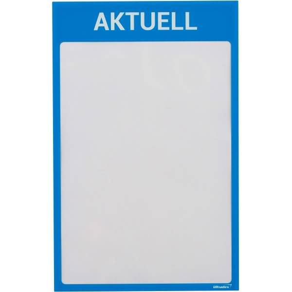 Infotaschen mit Überschrift -Aktuell- magnetisch für DIN A4 352x225mm VE=5 Stück blau-0