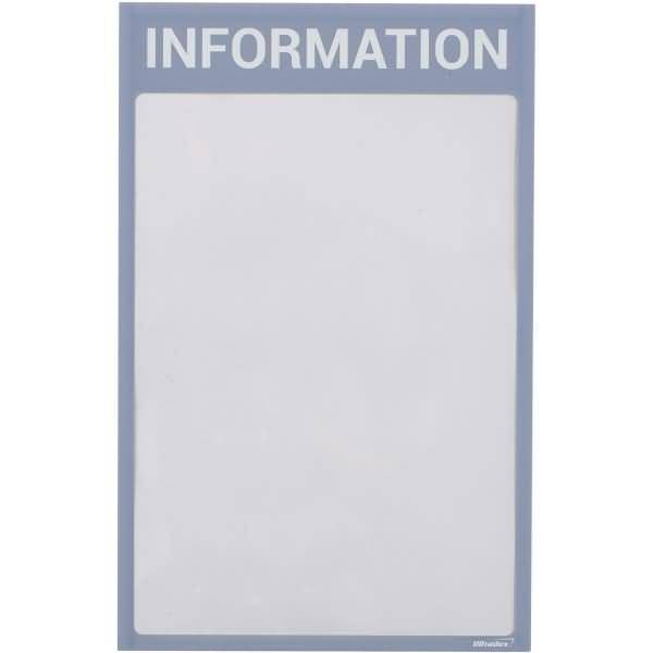 Infotaschen mit Überschrift -Information- magnetisch für DIN A4 352x225mm VE=5 Stück grau