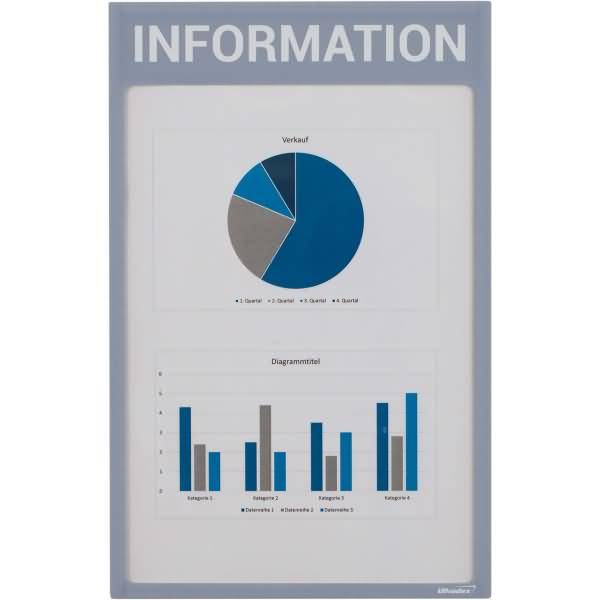 Infotaschen mit Überschrift -Information- magnetisch für DIN A4 352x225mm VE=5 Stück grau-1