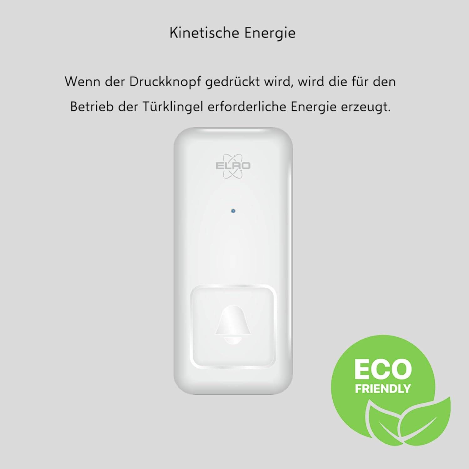 ELRO DB4000 Funk-Türklingel-Set - mit steckbarem Empfänger mit Steckdose - ohne Batterien-5