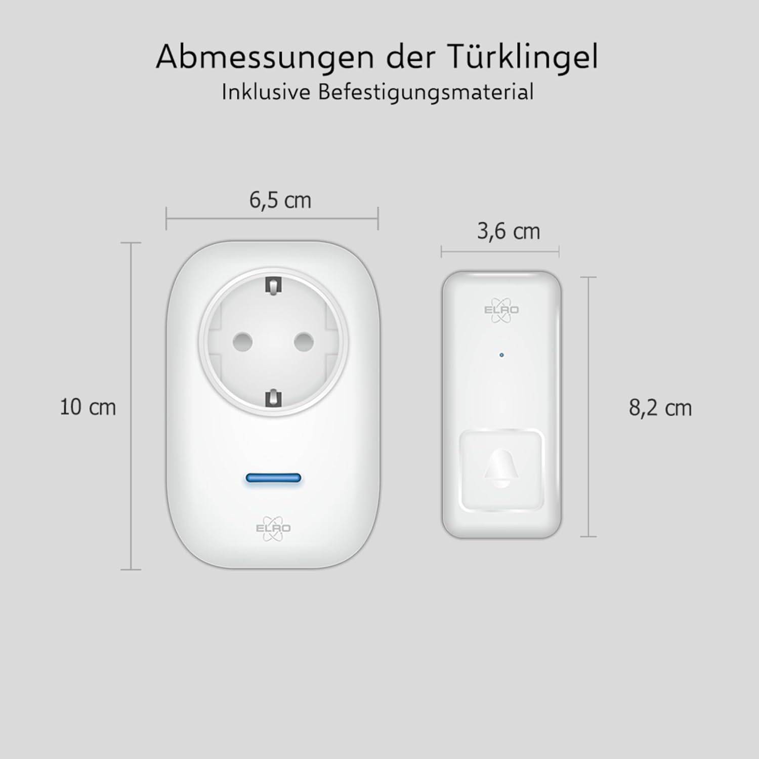 ELRO DB4000 Funk-Kinetik-Türklingel-Set - mit 2x Steck-Empfänger mit Steckdose - ohne Batterien-2