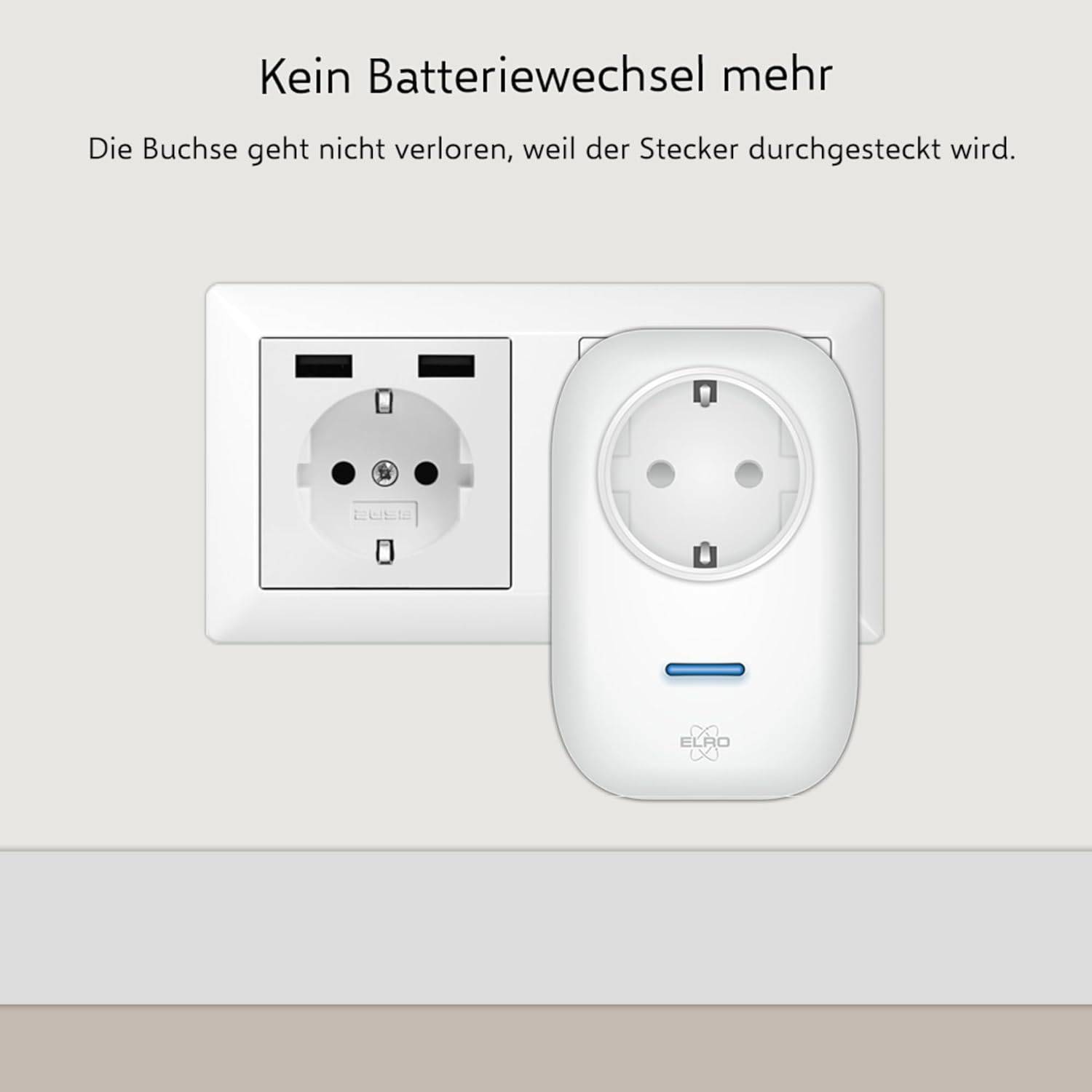 ELRO DB4000 Funk-Kinetik-Türklingel-Set - mit 2x Steck-Empfänger mit Steckdose - ohne Batterien-3