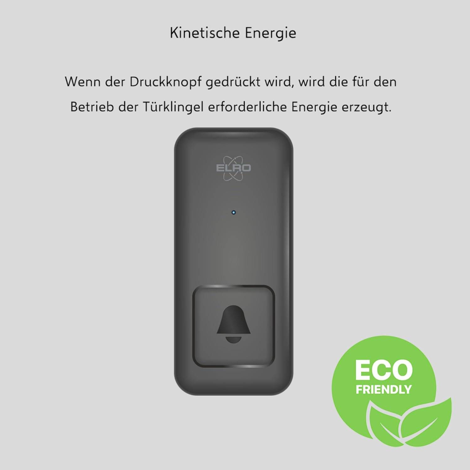 ELRO DB4000 Funk-Kinetik-Türklingel-Set - mit Steckempfänger mit Steckdose - ohne Batterien-5