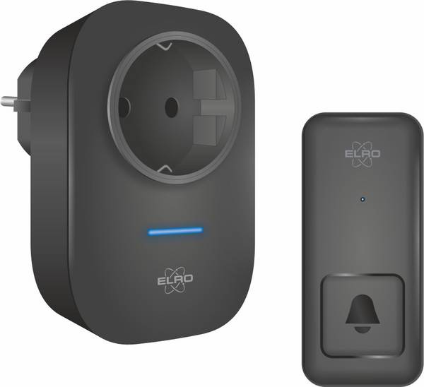 ELRO DB4000 Funk-Kinetik-Türklingel-Set - mit Steckempfänger mit Steckdose - ohne Batterien