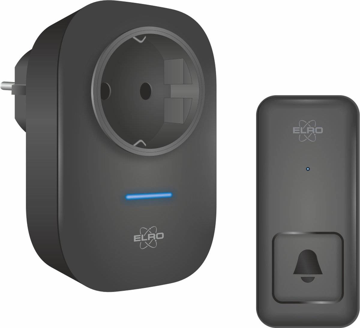 ELRO DB4000 Funk-Kinetik-Türklingel-Set - mit Steckempfänger mit Steckdose - ohne Batterien-0