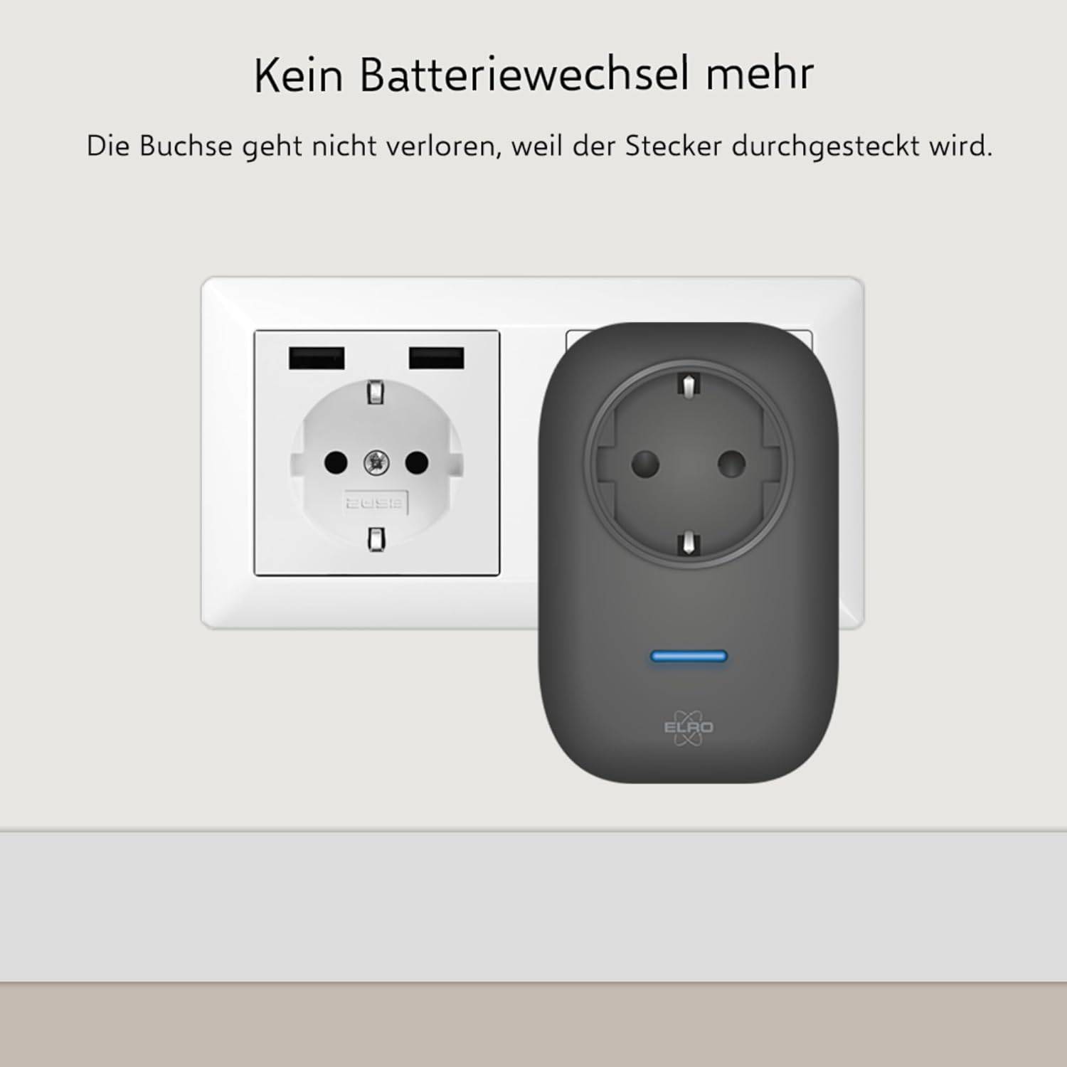 ELRO DB4000 Funk-Türklingel-Set - mit 2x Steckdosen-Empfänger mit Steckdose - ohne Batterien-3