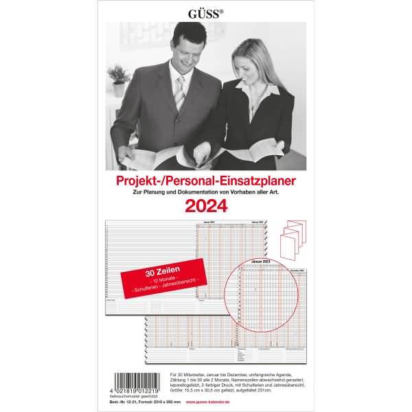Personal- und Projektplaner für 30 Mitarbeiter/Projekte Kalendarium 2025
