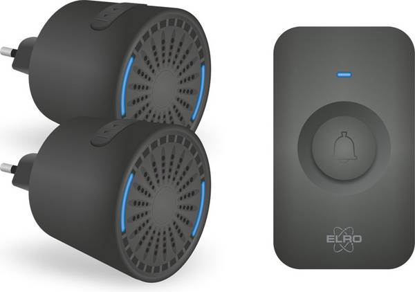 ELRO DB2000 Funk-Türklingel-Set - mit 2 kompakten Steck-Empfängern - Reichweite 200 Meter - IP65 wasserdicht