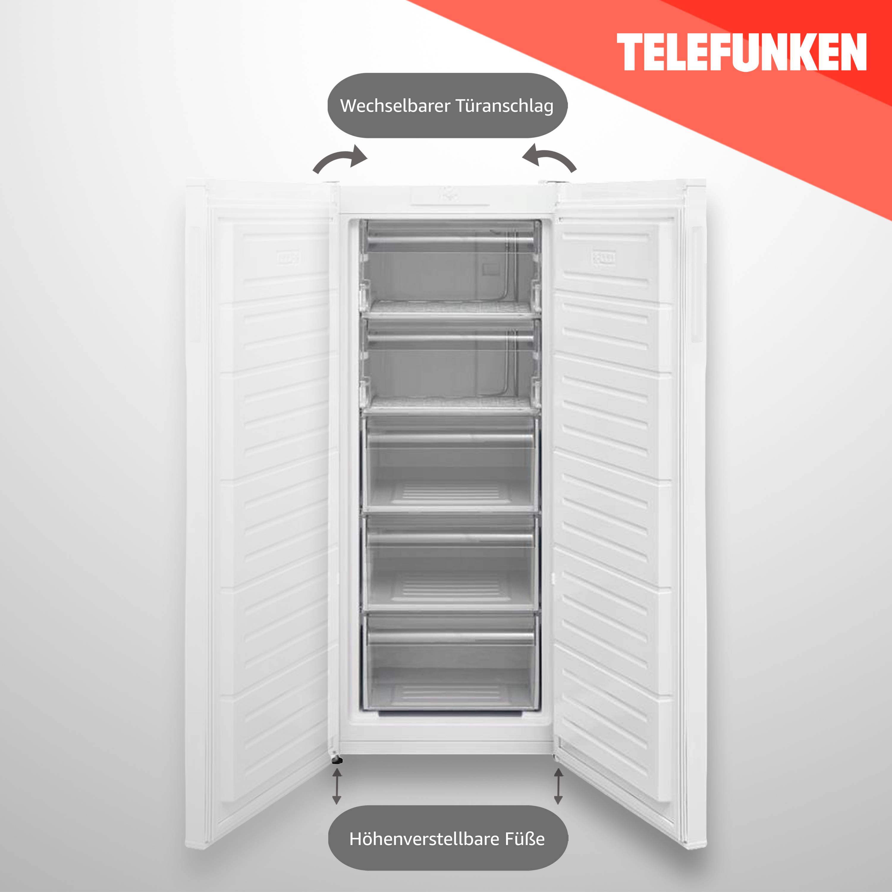 Telefunken Gefrierschrank groß | Tiefkühlschrank freistehend | 175 Liter | 4*-Gefrieren | 40 dB | F-GS-145-E-W weiß-3
