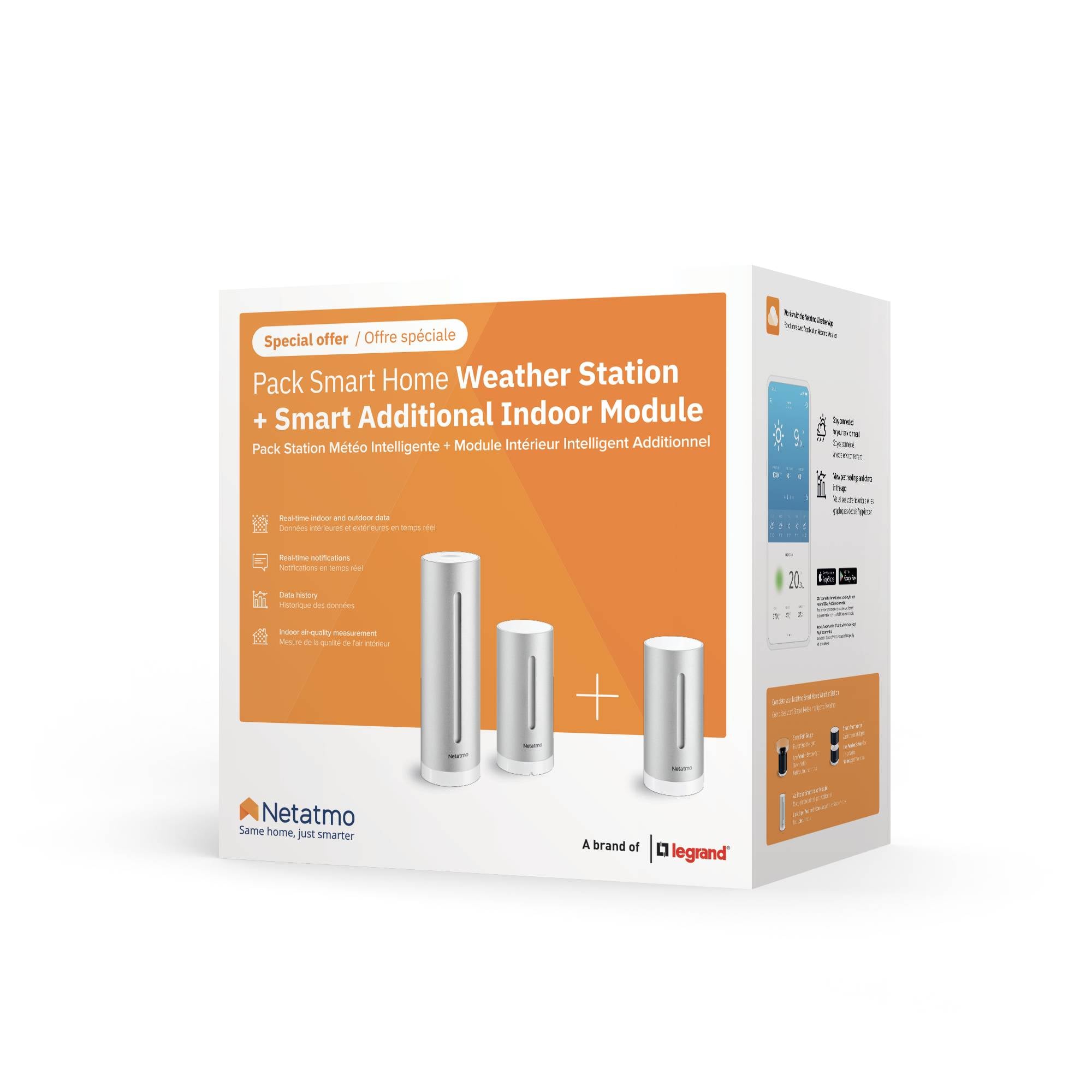Netatmo NBU-NWS-NIM-EU, Silber, Innen-Luftdruck, Innen-Hygrometer, Innen-Thermometer, Außen-Barometer, Außen-Hygrometer,-3