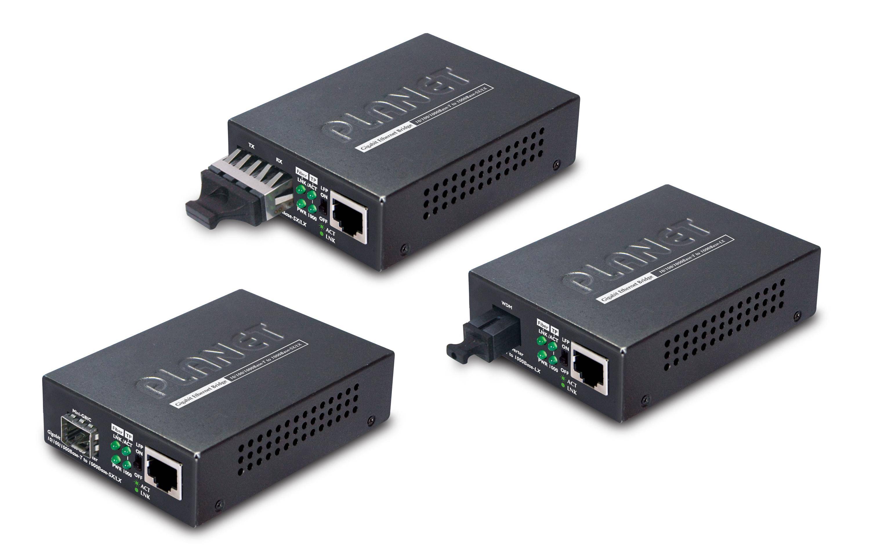 Planet GT-805A - Medienkonverter - 1GbE - 10Base-T, 1000Base-LX, 1000Base-SX, 100Base-TX, 1000Base-T-1