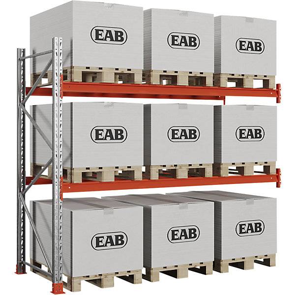 Palettenregal Space verzinkt/orange HxBxT 2500 x 2840 x 1100 mm Fachlast 3000 kg Anbauregal. EAB 78912949