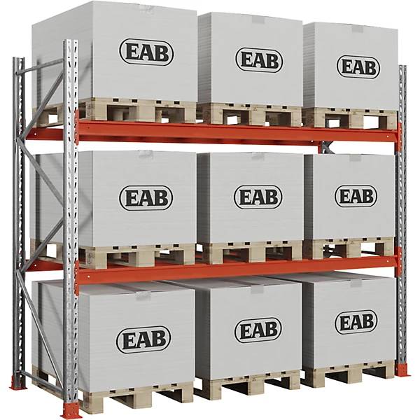 Palettenregal Space verzinkt/orange HxBxT 2500 x 2930 x 1100 mm Fachlast 3000 kg Grundregal. EAB 78910549-4