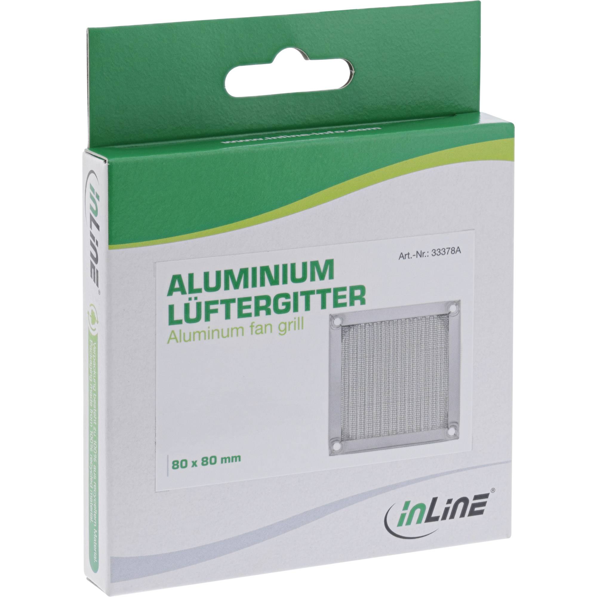 InLine® Lüftergitter, Aluminium Filter, 80x80mm-2