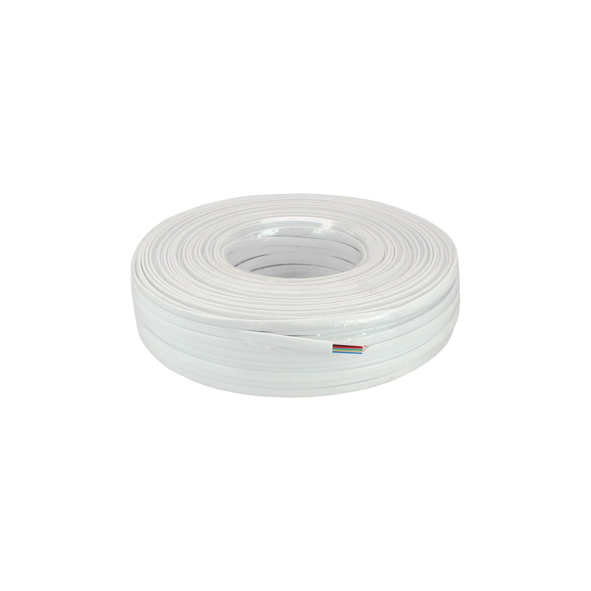 InLine® Modularkabel, 6adrig Flachband weiß, 100m Ring-1