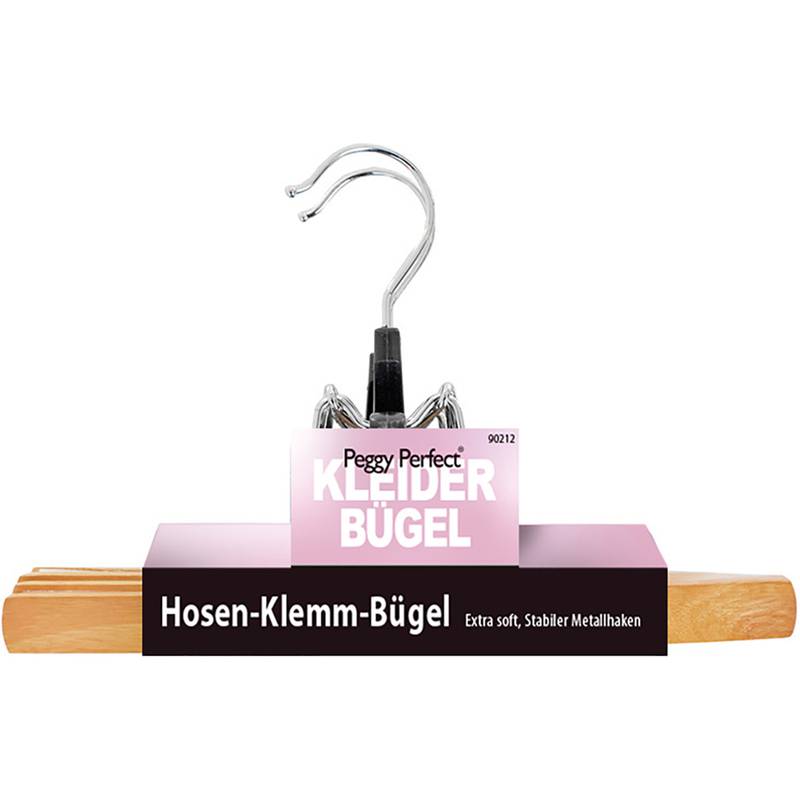 Peggy Perfect Hosenklemmbügel, Holz natur lackiert, 2er Pack-0