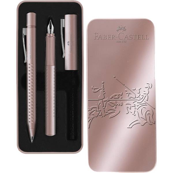 Geschenkset Füllhalter&Kugelschreiber Grip 2011, pale rose