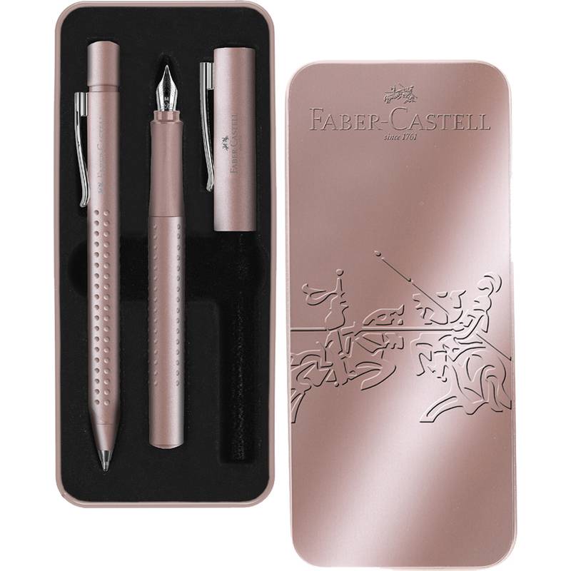 Geschenkset Füllhalter&Kugelschreiber Grip 2011, pale rose-0