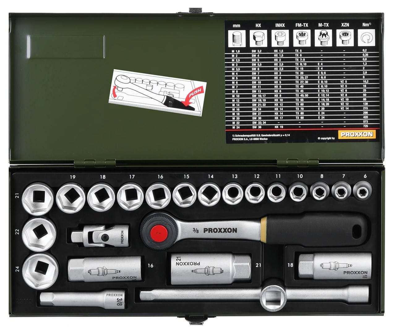 Proxxon 23110 Knarrenkasten 3/8" 6-24 mm 24-teilig-6