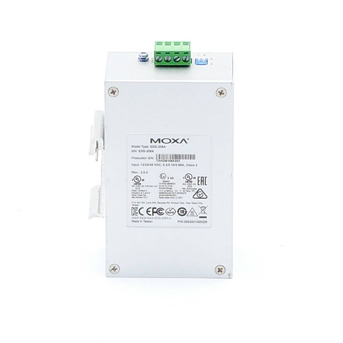 MOXA Unmanaged Industrial Ethernet Switch. 8-ports, EDS-208A (19006153)-2