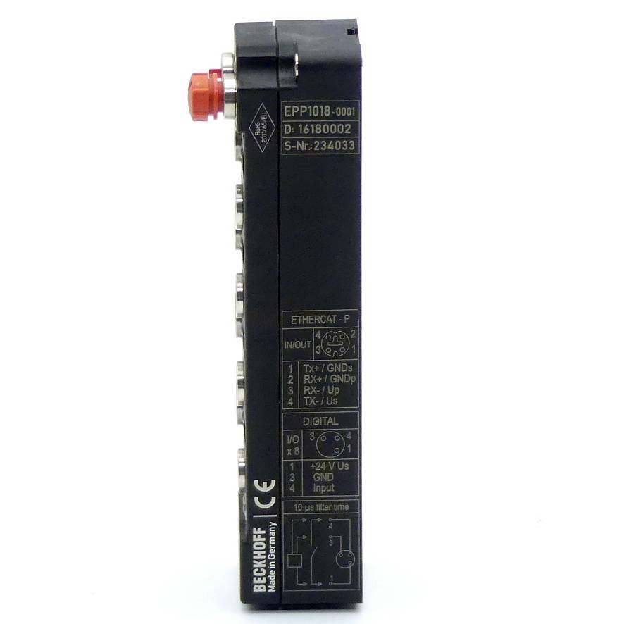 Beckhoff EPP1018-0001, EtherCAT P-Box, 8-Kanal-Digital-Eingang, 24V DC, 10 µs, M8-3