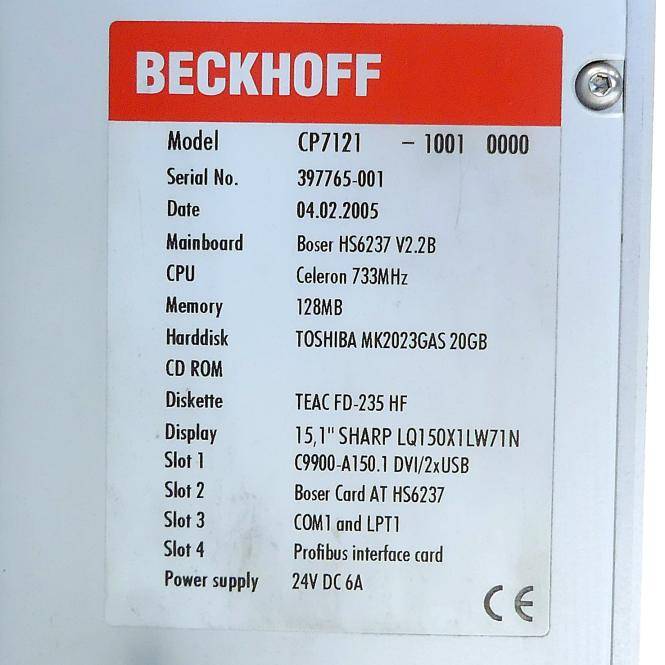 BECKHOFF Panel Pc CP7121 (CP7121-1001-0000)-1