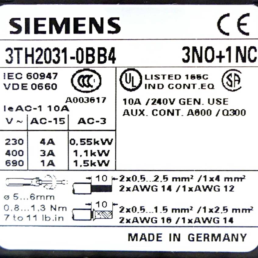 Siemens Hilfsschütz (3TH2031-0BB4)-2