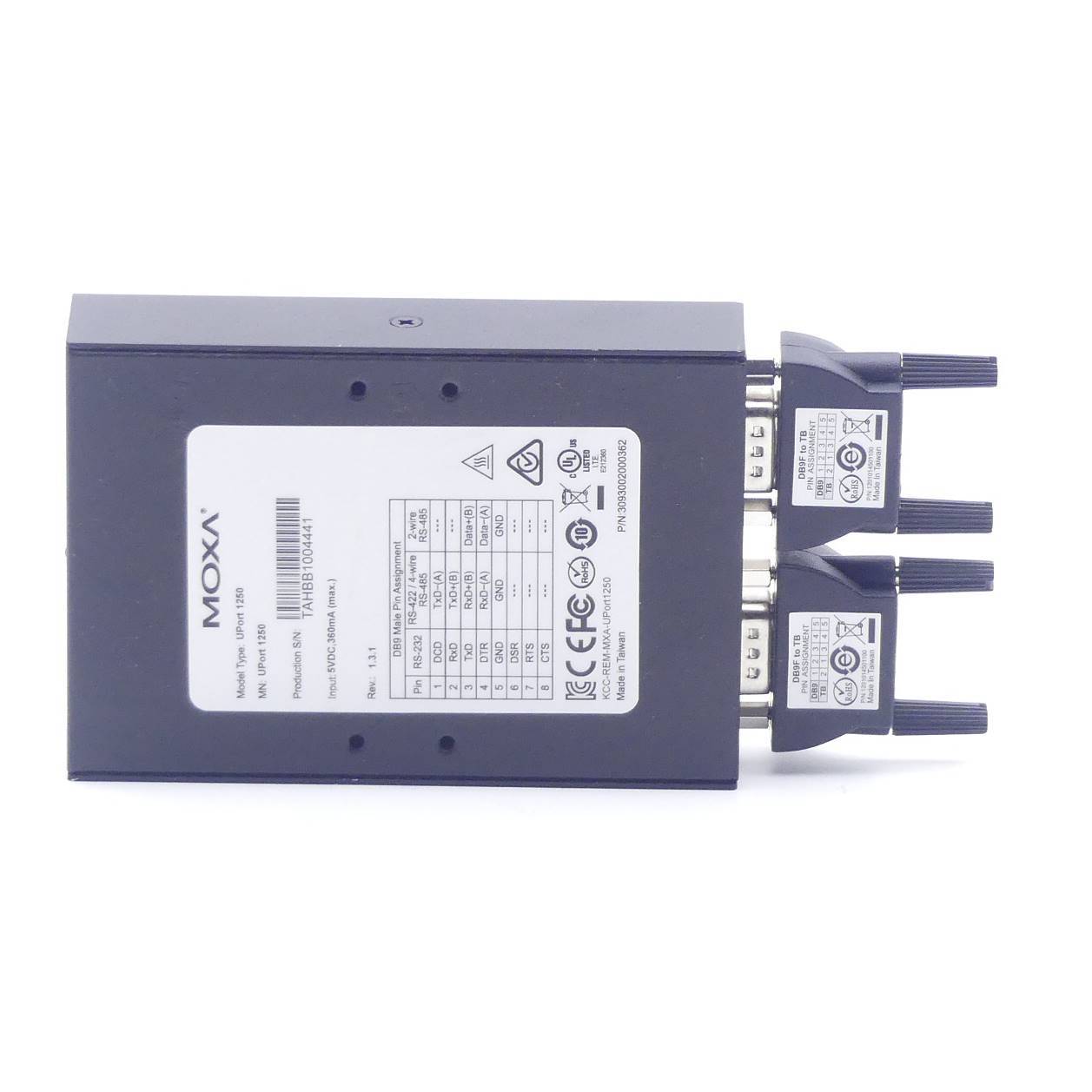 USB auf 2-Port RS-232/422/485 serieller Hub UPort 1250-2