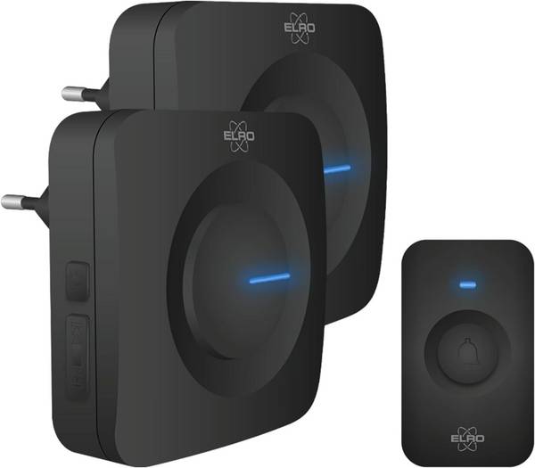 ELRO DB3000 Funk Türklingel Set 2X Plug-in Empfänger für Steckdose - Wasserdicht, 300m Reichweite, 64 Melodien
