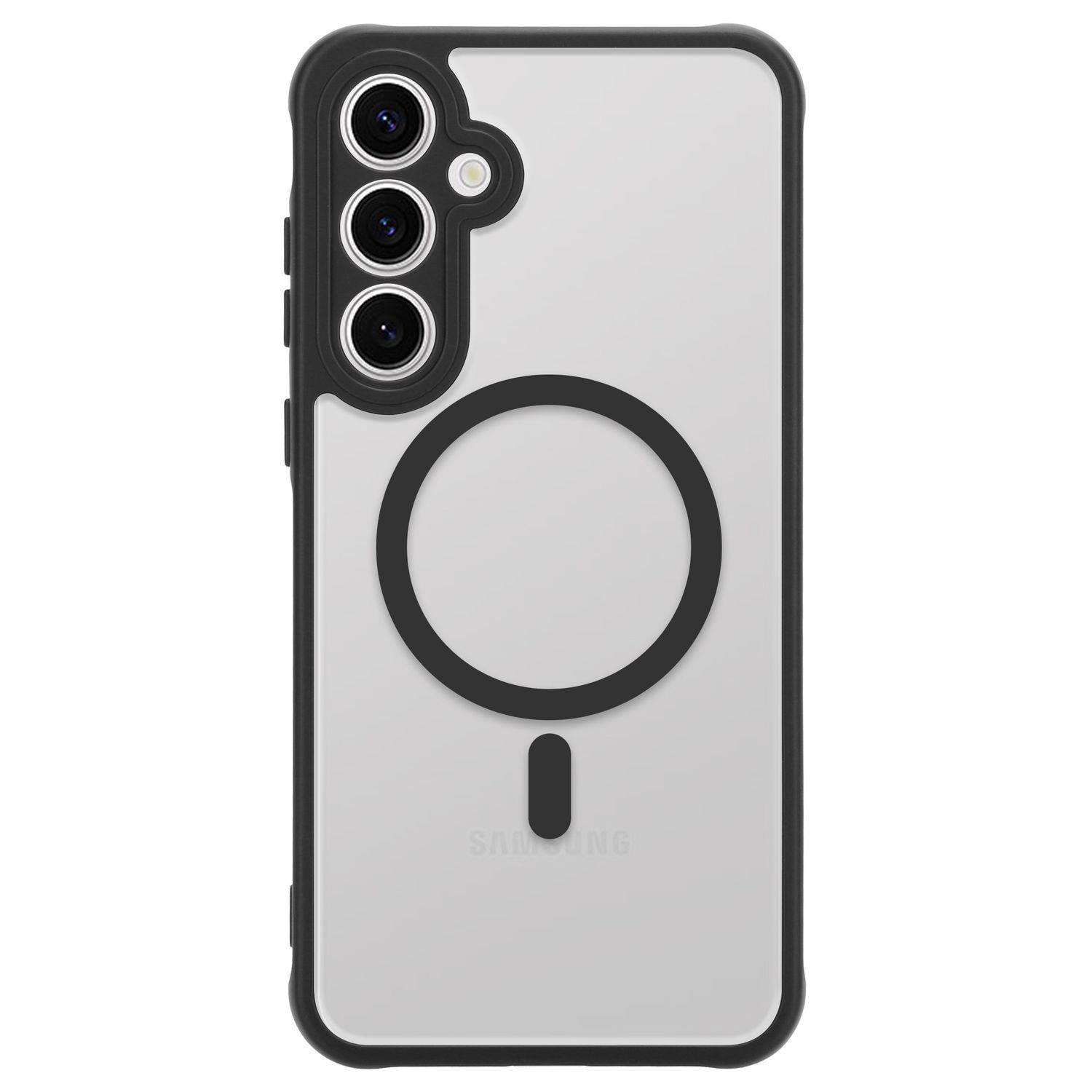 Cadorabo Hülle für Samsung Galaxy S24 in Schwarz kompatibel mit MagSafe Hybrid Schutzhülle TPU Silikon-1