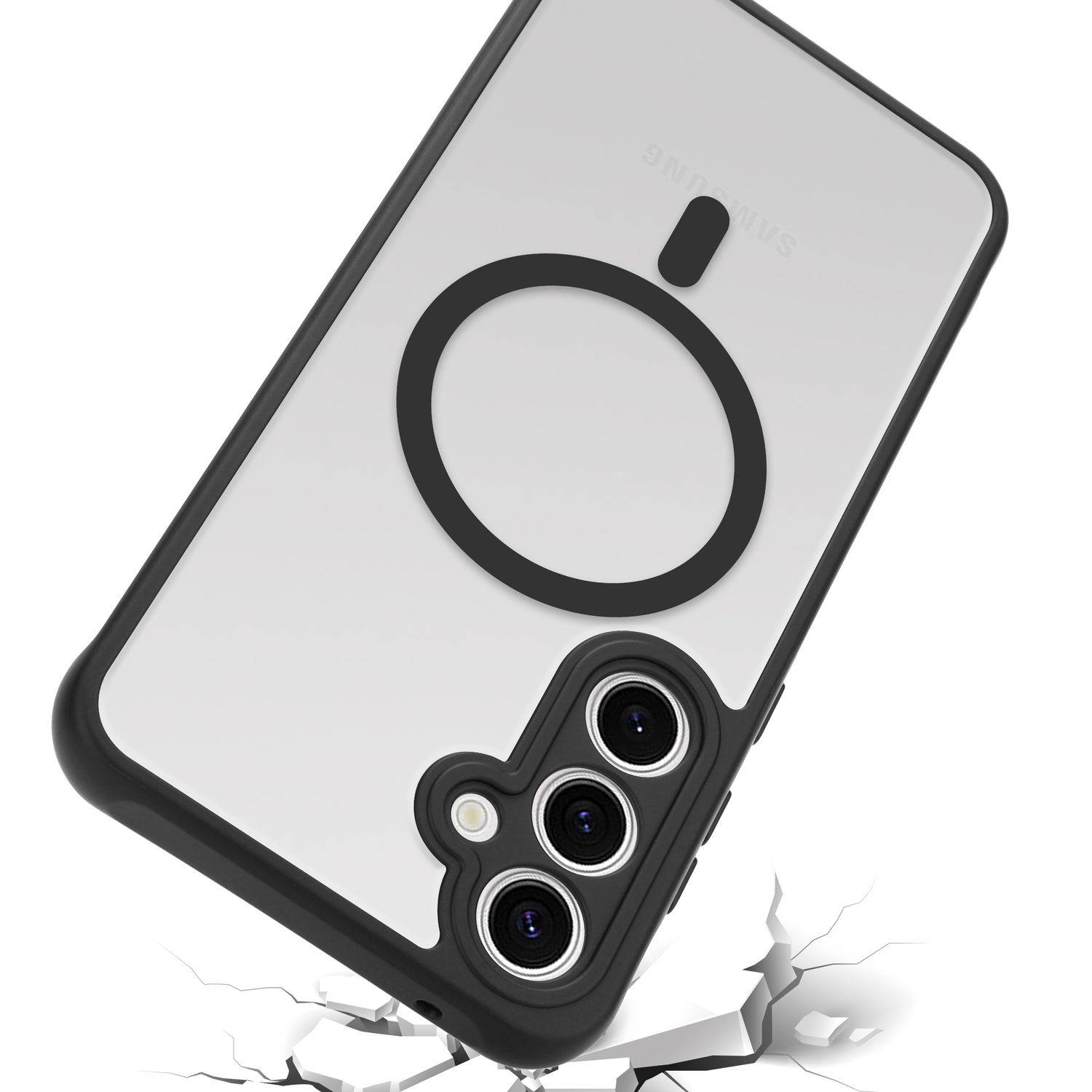 Cadorabo Hülle für Samsung Galaxy S24 in Schwarz kompatibel mit MagSafe Hybrid Schutzhülle TPU Silikon-2