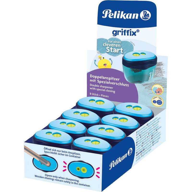 Pelikan griffix Doppel-Spitzdose, im Display aus Kunststoff, geeignet für dünne und dicke Holzstifte,-0