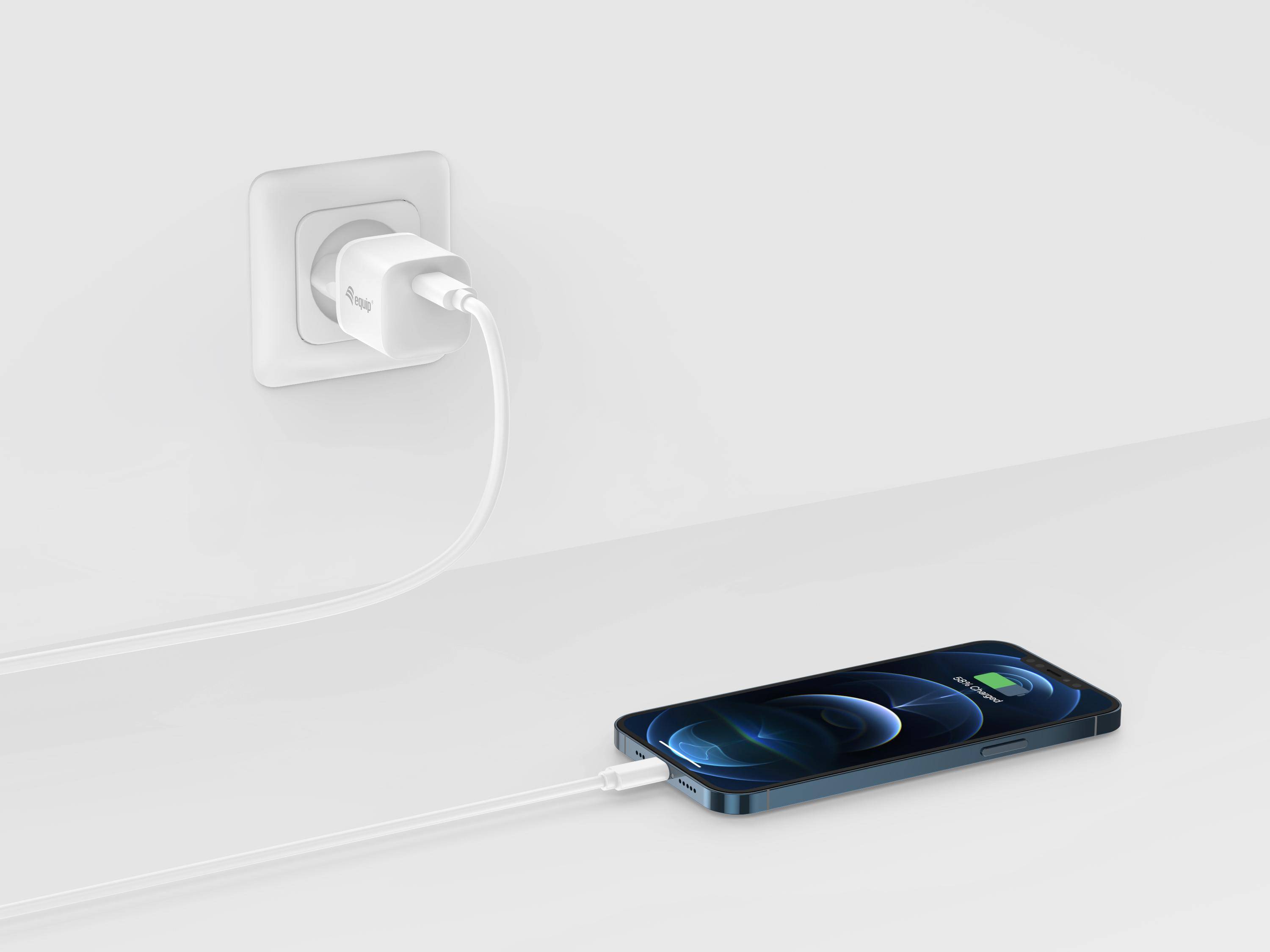 Equip 1-Port 20W USB-C PD-Ladegerät - Indoor - AC - 12 V - Weiß - 12 V - Weiß-3