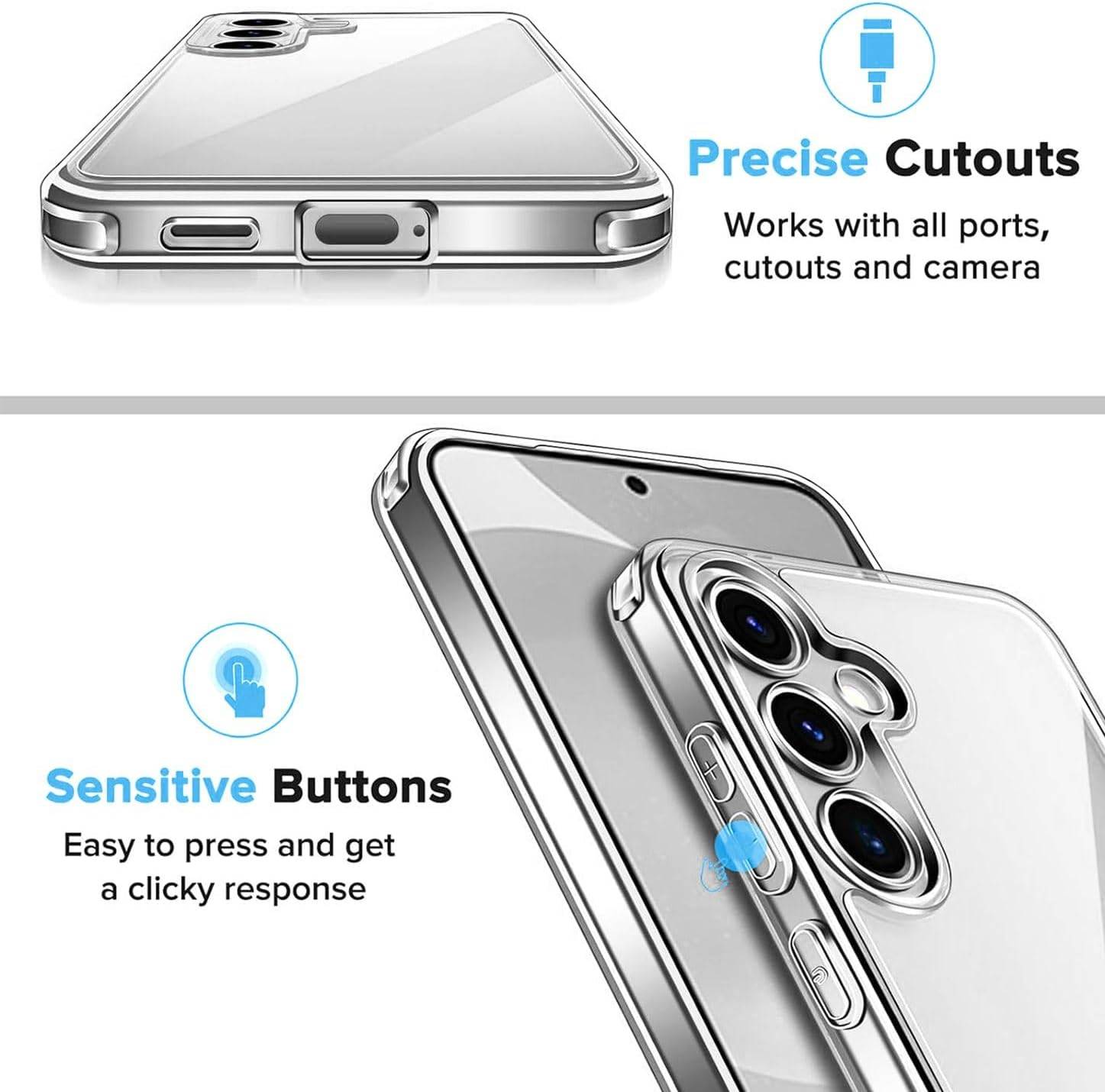 Cadorabo Hülle für Samsung Galaxy S24 Schutz Hülle in Transparent Schutzhülle TPU Silikon Cover Etui Case-4