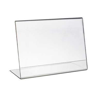 HMF 46935 Acryl Tischaufsteller schräg, DIN A4 Querformat, Glasklar