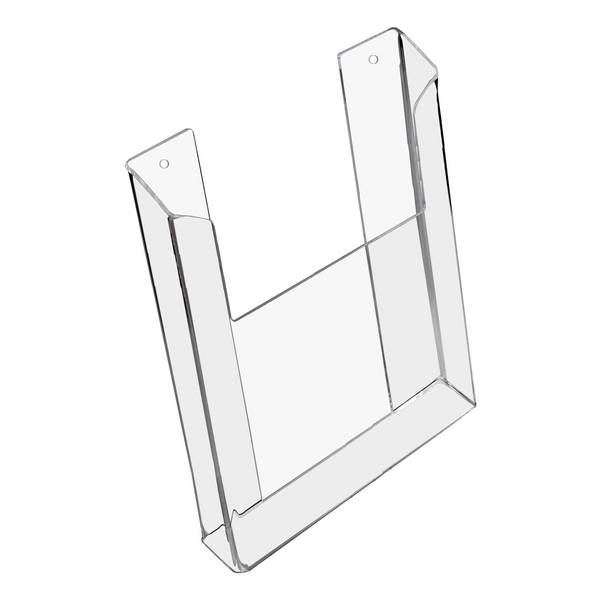 HMF 46843 Wand Prospekthalter, DIN A4 Hochformat, 22 x 30,5 x 3,5 cm, Transparent
