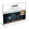 HMF Acryl Tischaufsteller DIN A4, Doppelseitiger T-Ständer Aufsteller, Querformat, Glasklar