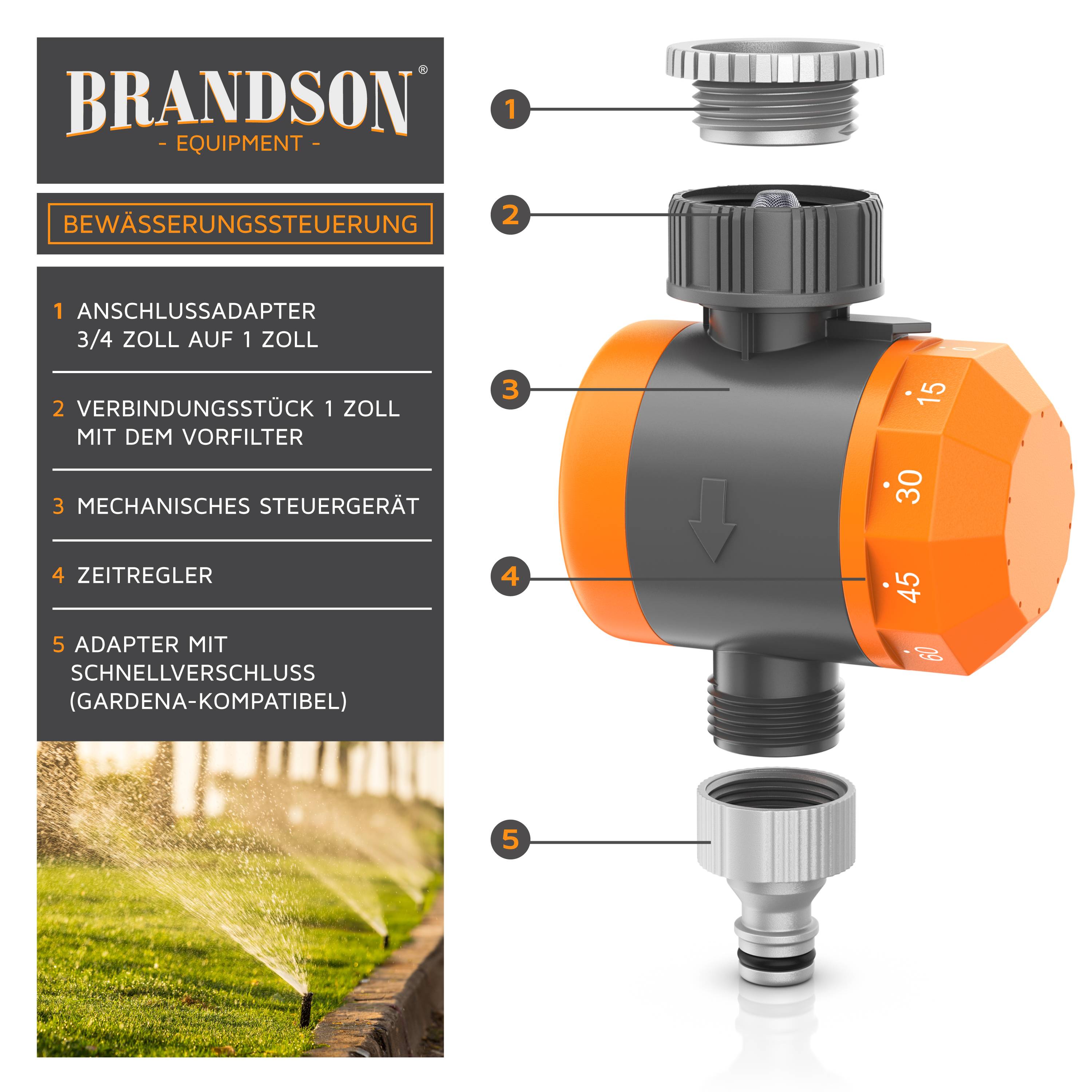 Brandson Bewässerungsuhr - Wasserzeitschaltuhr - Bewässerungssteuerung - Bewässerungssystem - einfache manuelle-3