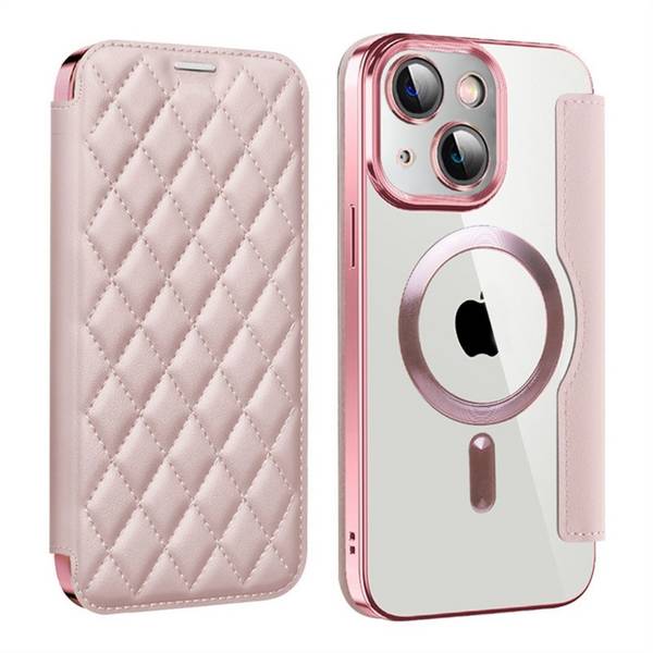 Für Apple iPhone 15 Plus 360 Grad Full Body Magsafe RFID Anti Datenklau Kunst Leder Hülle Tasche Smart Cover