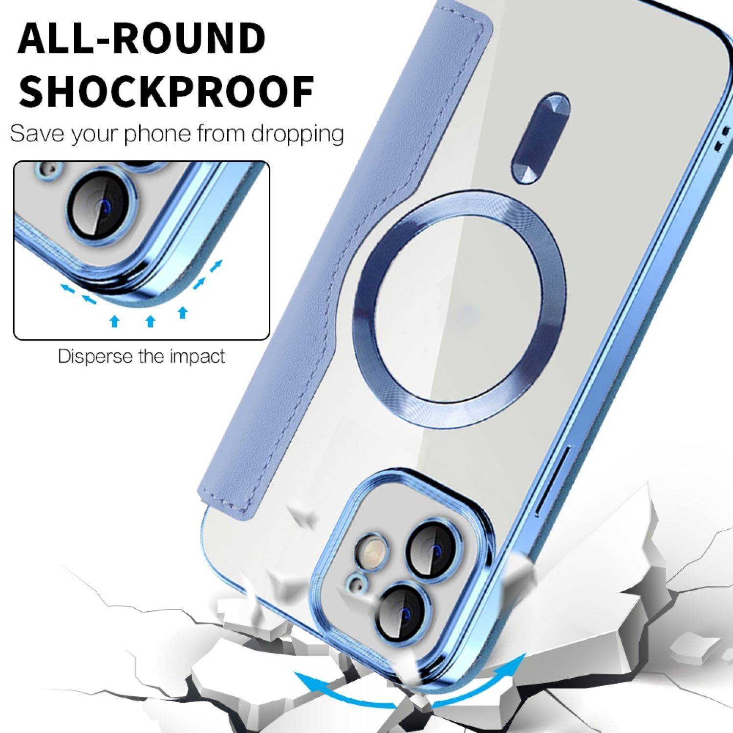 Für Apple iPhone 15 Plus 360 Grad Full Body Magsafe RFID Anti Datenklau Kunst Leder Hülle Tasche Smart Cover-3